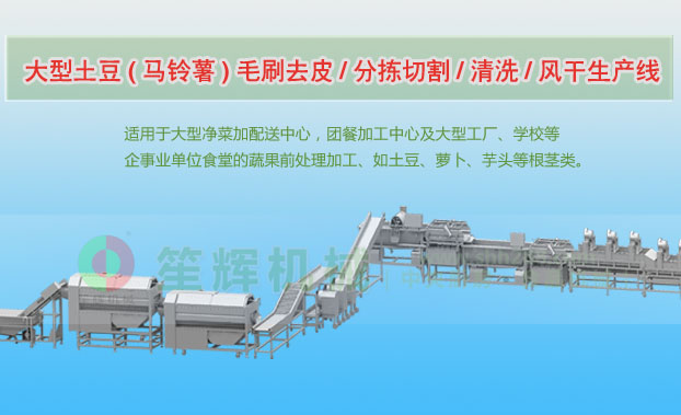 邵武连续式土豆去皮清洗切割风干生产线